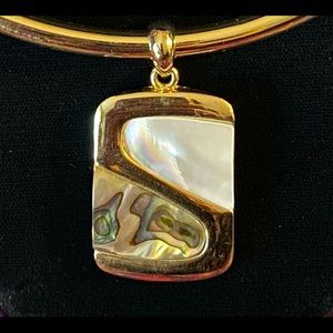 Lia Sophia Gold Mother of Pearl and Abalone Slide